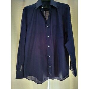 Tailorbyrd Long Sleeve Navy Blue Size L Mens Shirt, Flip Up cuffs